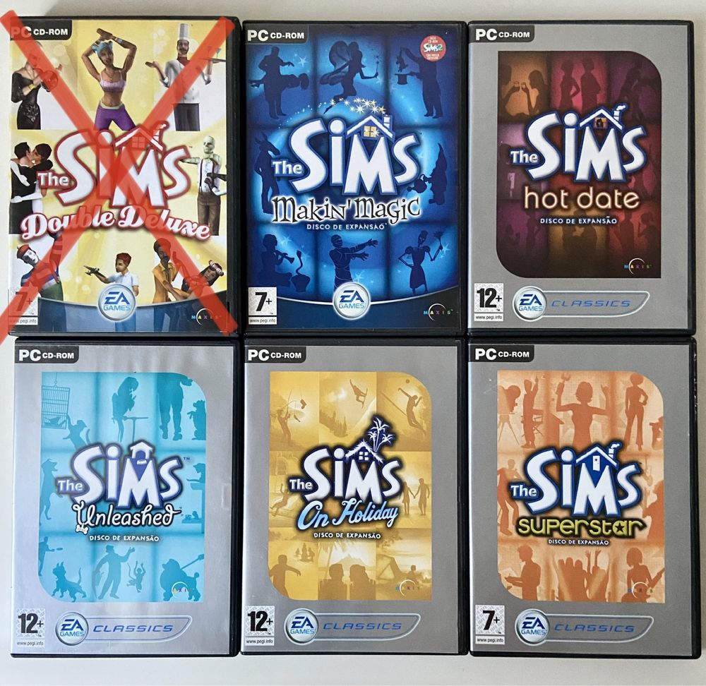 Pack 5 jogos SIMS
