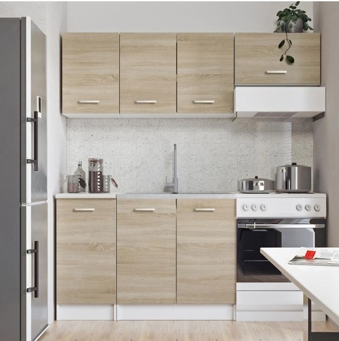 Zestaw mebli kuchennych Dąb sonoma bardzo ładne Transport WYPRZEDAŻ