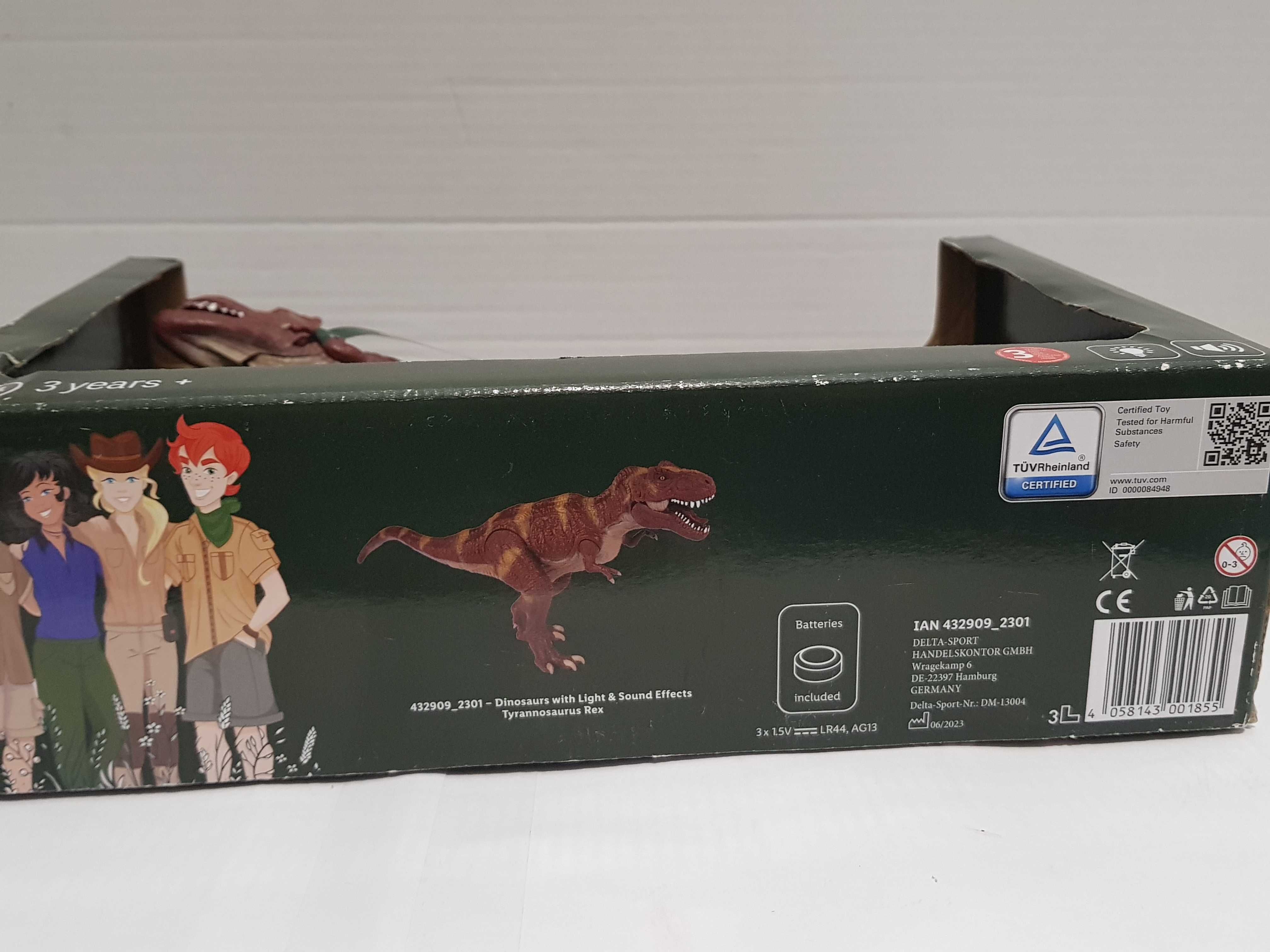 T-Rex Tyranozaur dinozaur z efektami swiatło dzwięk Playtive Nowy
