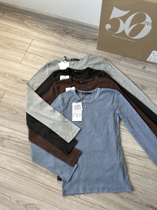 Лонгслів ZARA кофточка з вареним ефектом
