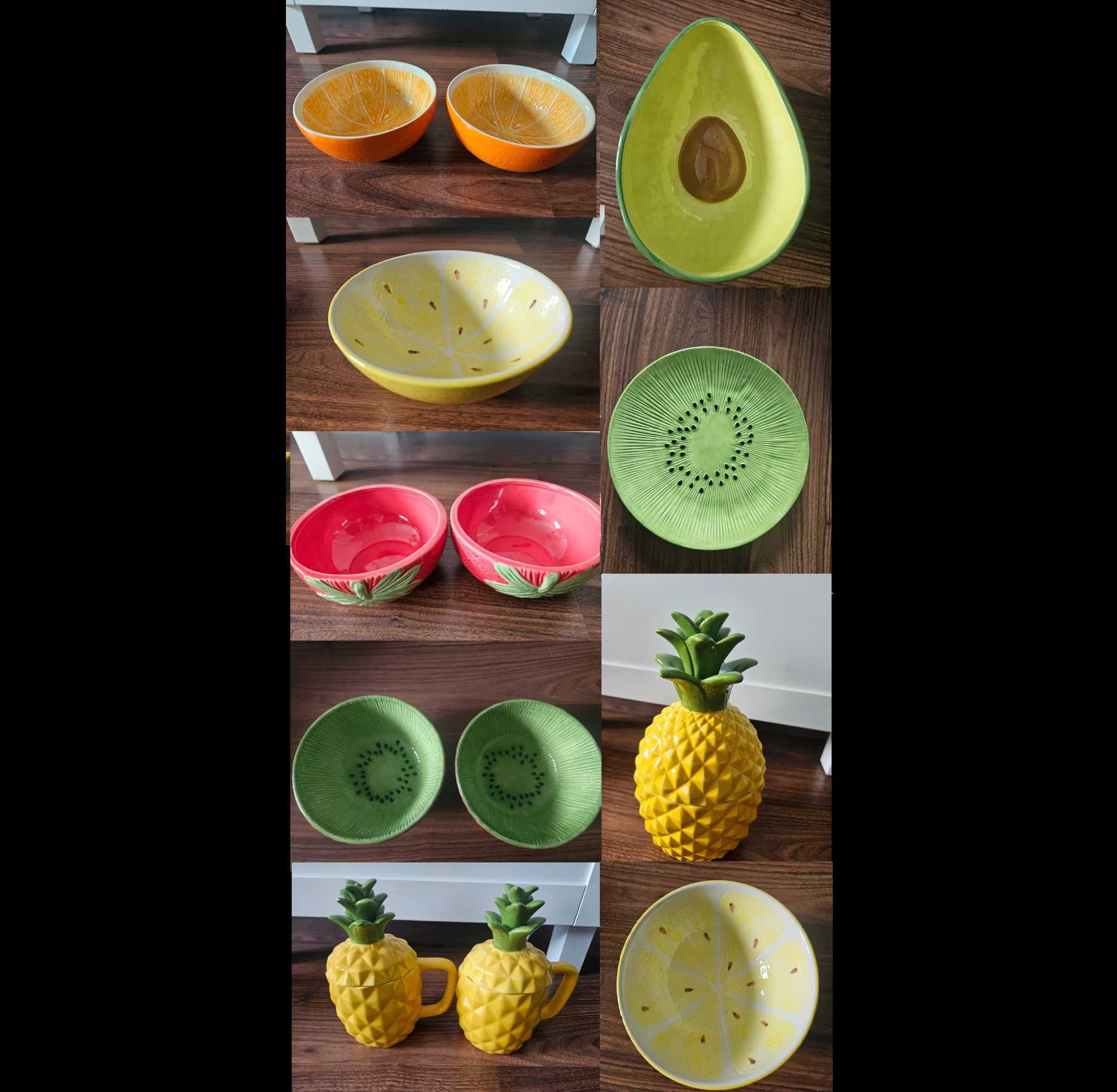 Zestaw home&you 13 sztuk  miski kubki talerz pojemnik owoce kiwi arbuz