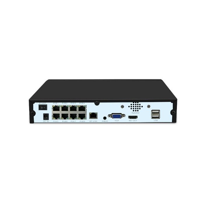 Gravador video vigilancia NVR POE 8 cameras RJ45 canais Android ios