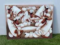 Quadro Arte Africana - Ananases e Homens
