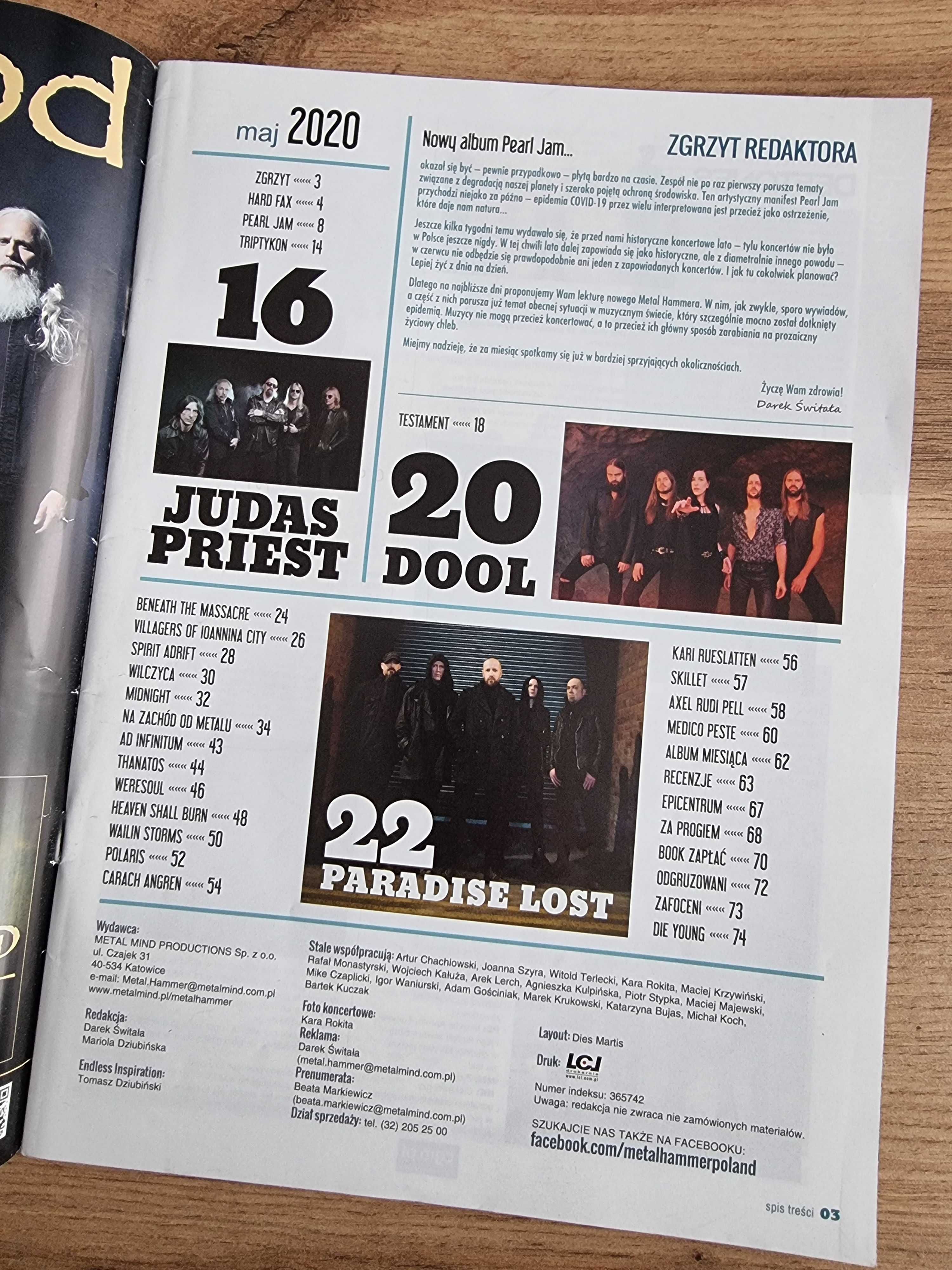 Metal Hammer 5/2020 - Pearl Jam, Plakaty: Ozzy Osbourne, Rainbow