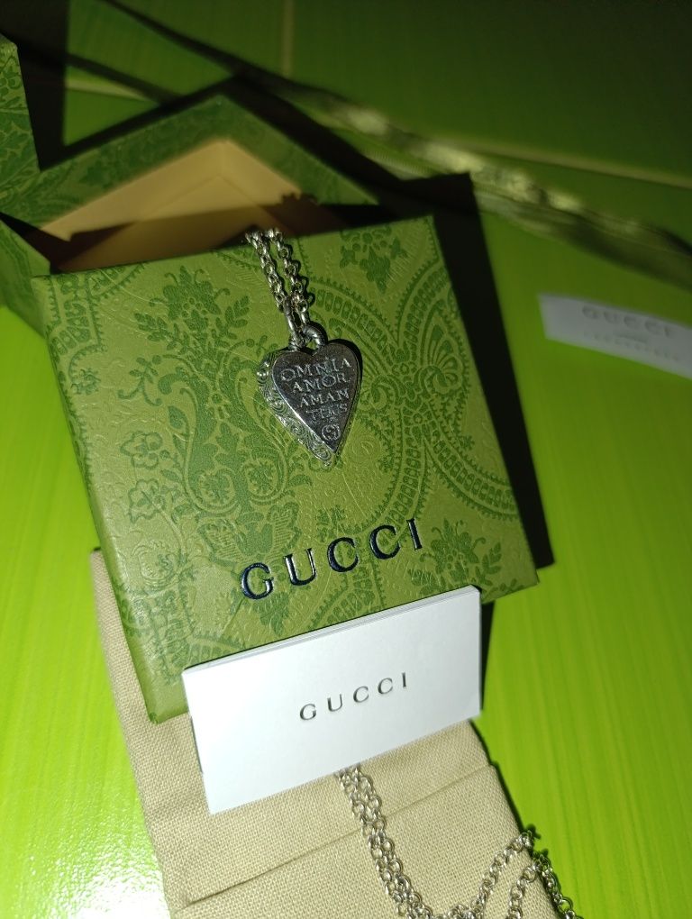 Кулон у формі серця Gucci / Цепочка Серце Гуччі