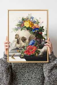 Plakat A3 Vanitas still life - Obraz kwiaty wydruk Henstenburgh#2