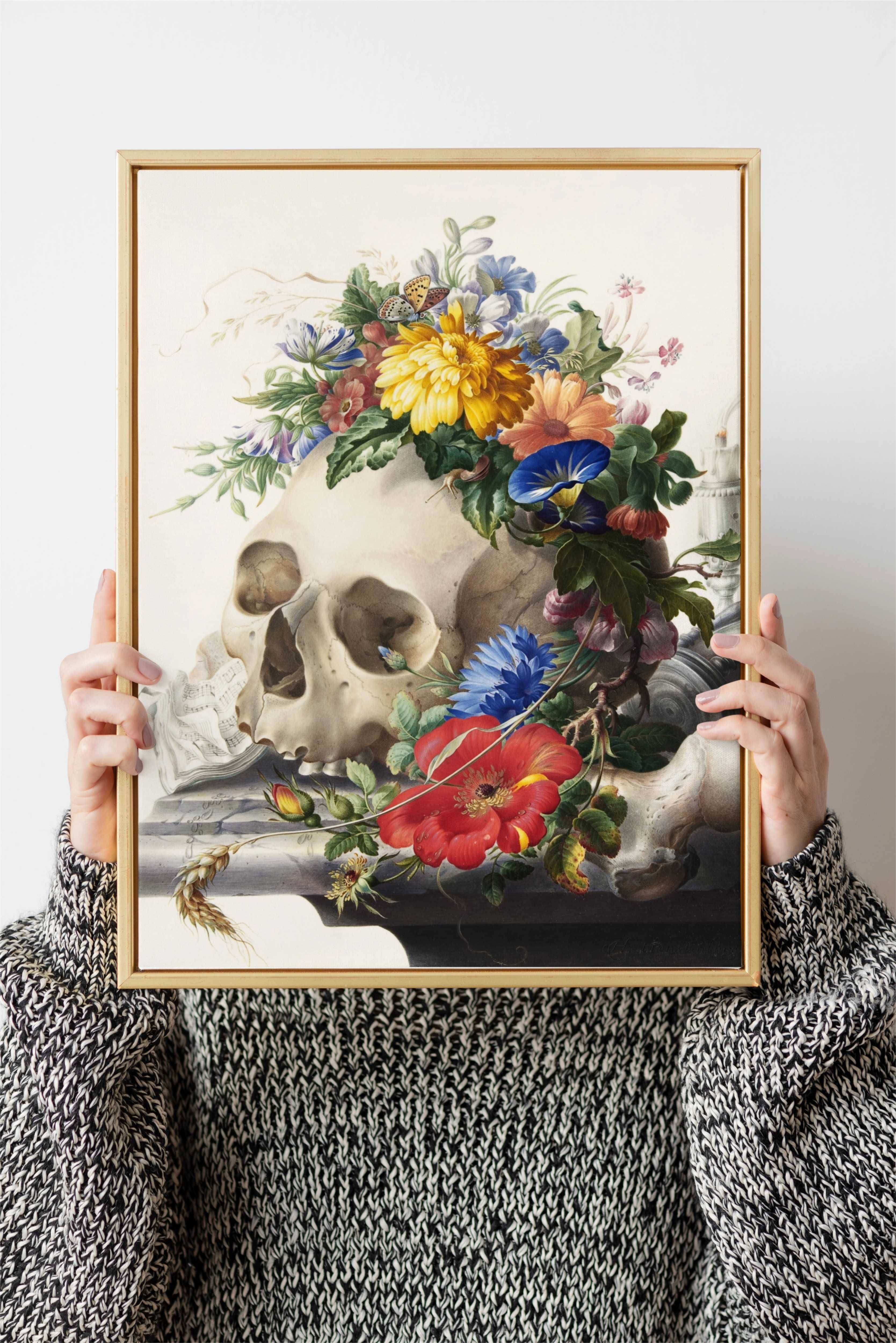 Plakat A3 Vanitas still life - Obraz kwiaty wydruk Henstenburgh#2