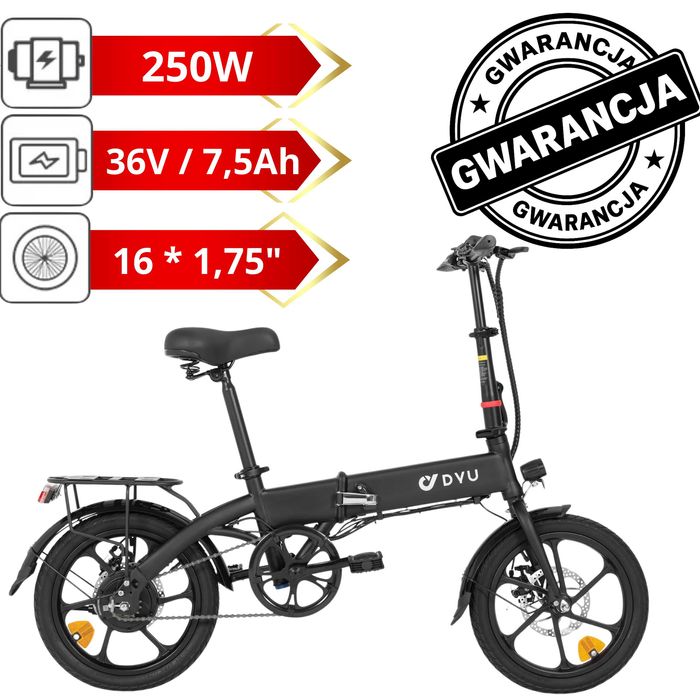 Składany Rower elektryczny DYU A1F | 36V/7,5Ah | 250W | 16" |Gwarancja