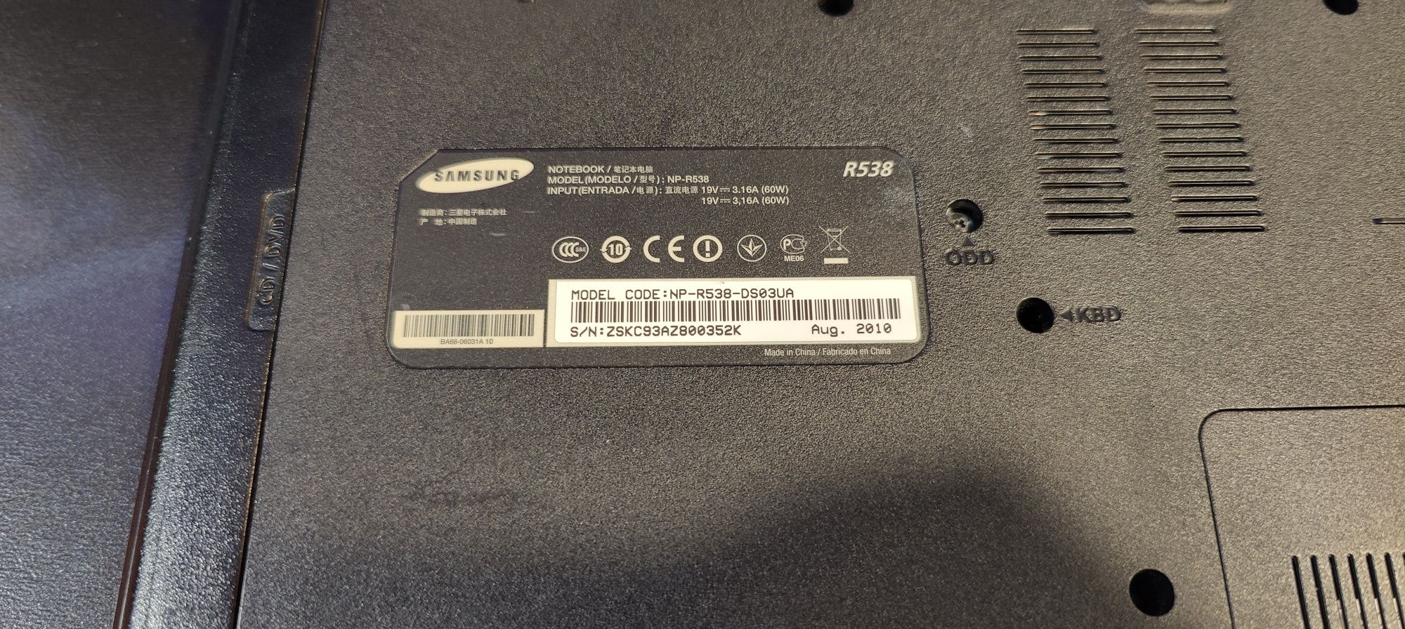 Ноутбук samsung r538 i5 ssd240gb