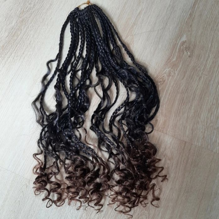 Warkoczyki syntetyczne brązowy ombre 1 paczka