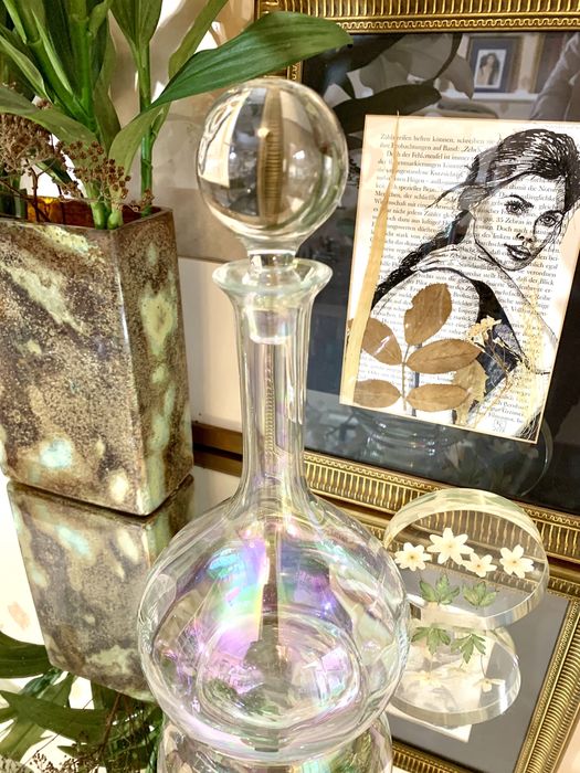 Karafka grube Szkło opalizujące Kameleon Vintage