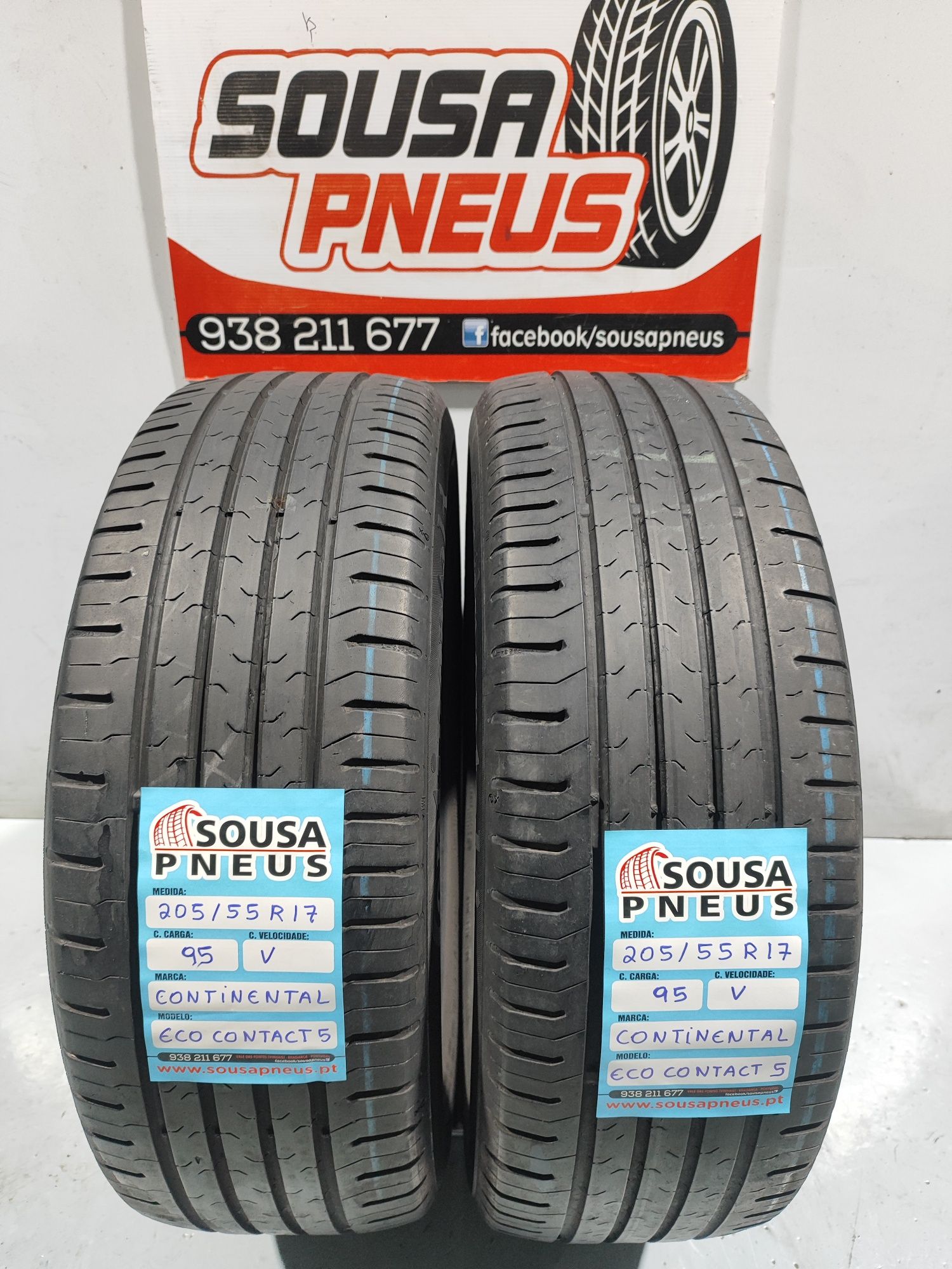 2 pneus semi novos 205-55R17 Oferta dos portes 100 Euros