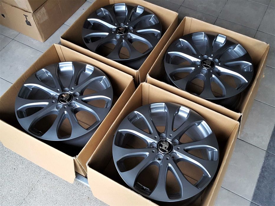 Alufelgi 18 5x112 Skoda Octavia Kodiaq Superb Karoq Grafitowe ! 244#