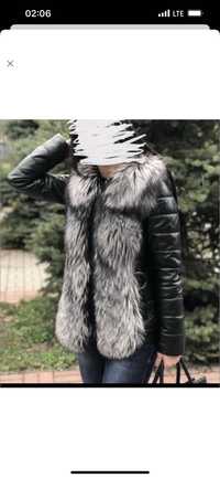 Кожаная зимняя  куртка-трансформер Ares