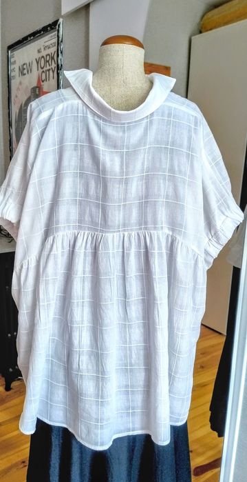 Bawełna 100% biała bluzka oversize, kimono,koszula oversize