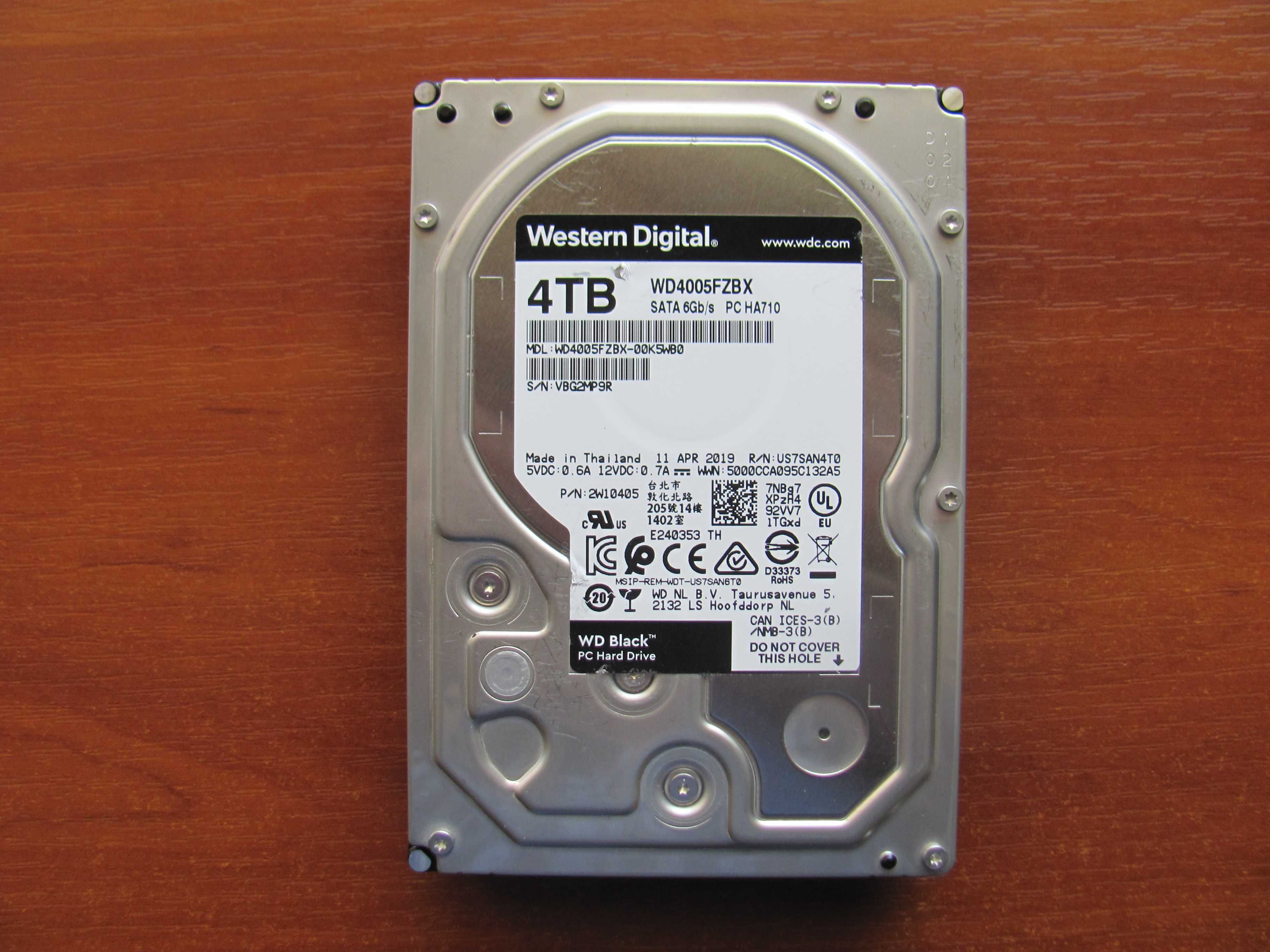 Жорсткий диск WD Black 4TB 7200rpm 256MB WD4005FZBX 3.5" SATA 3