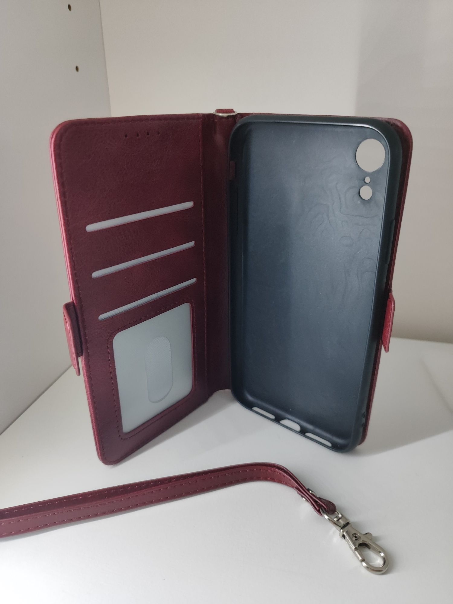 Skórzane etui na telefon typu klapka iPhone XR