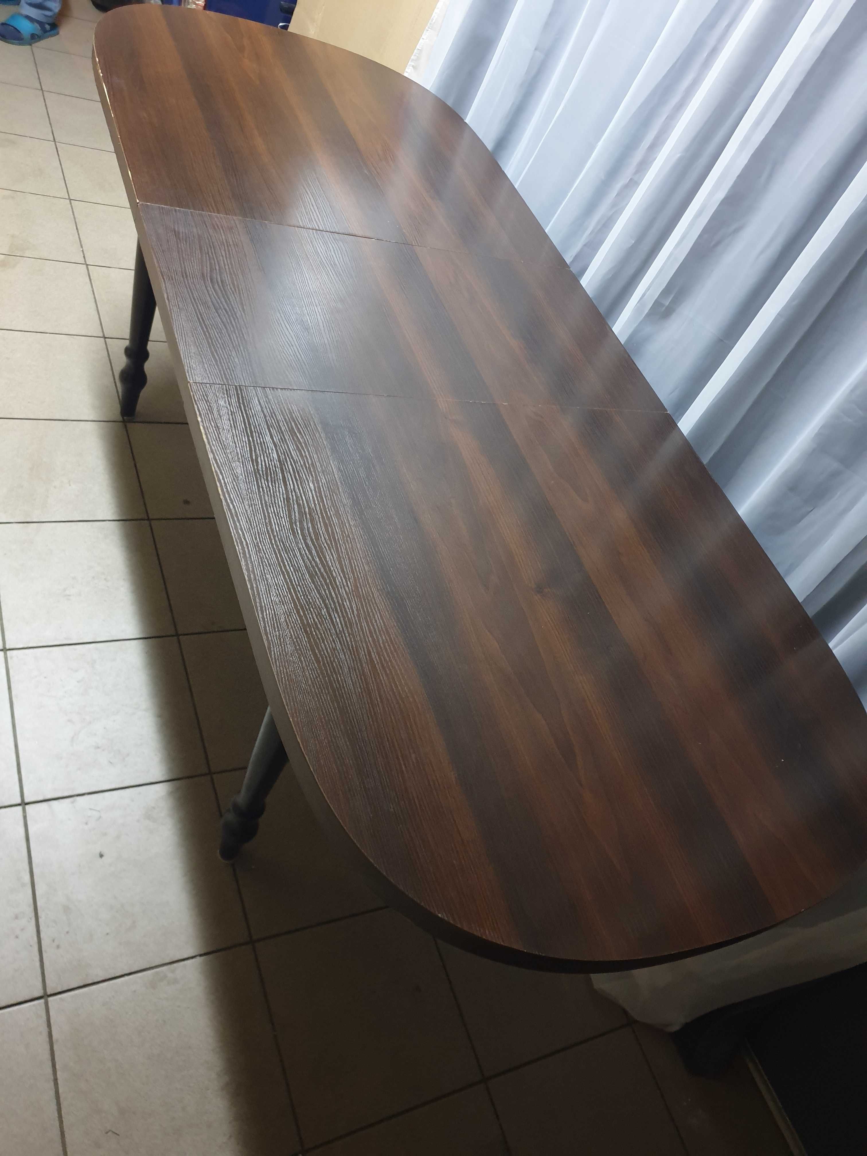 Stol+4krzesla z krzeslami zestaw krzesel komplet rozkladany owalny
