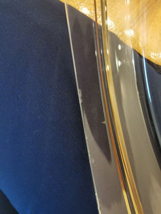 Zestaw PRL szklany  salaterki kieliszki miska z złotymi liniami