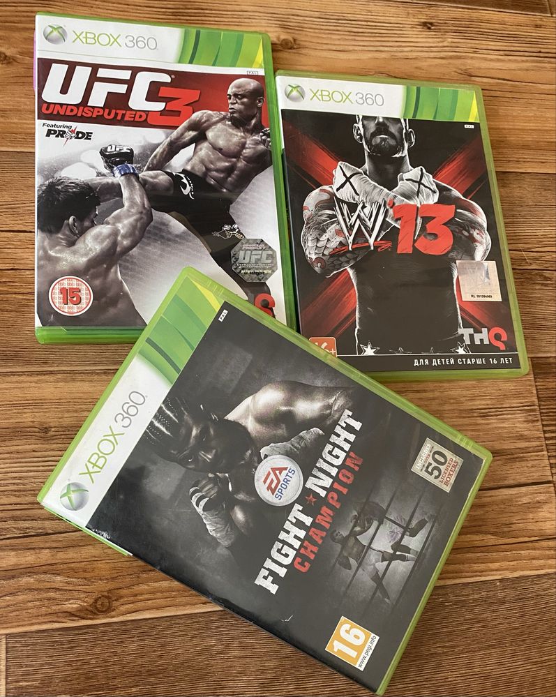 Xbox 360: FIFA 19, Mortal Kombat, UFC 3, Harry Potter, Katamari,Portal