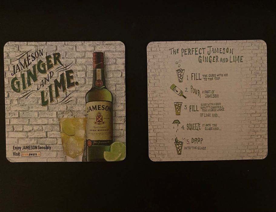 Bases para copos - Whisky - Jameson - Ginger and Lime