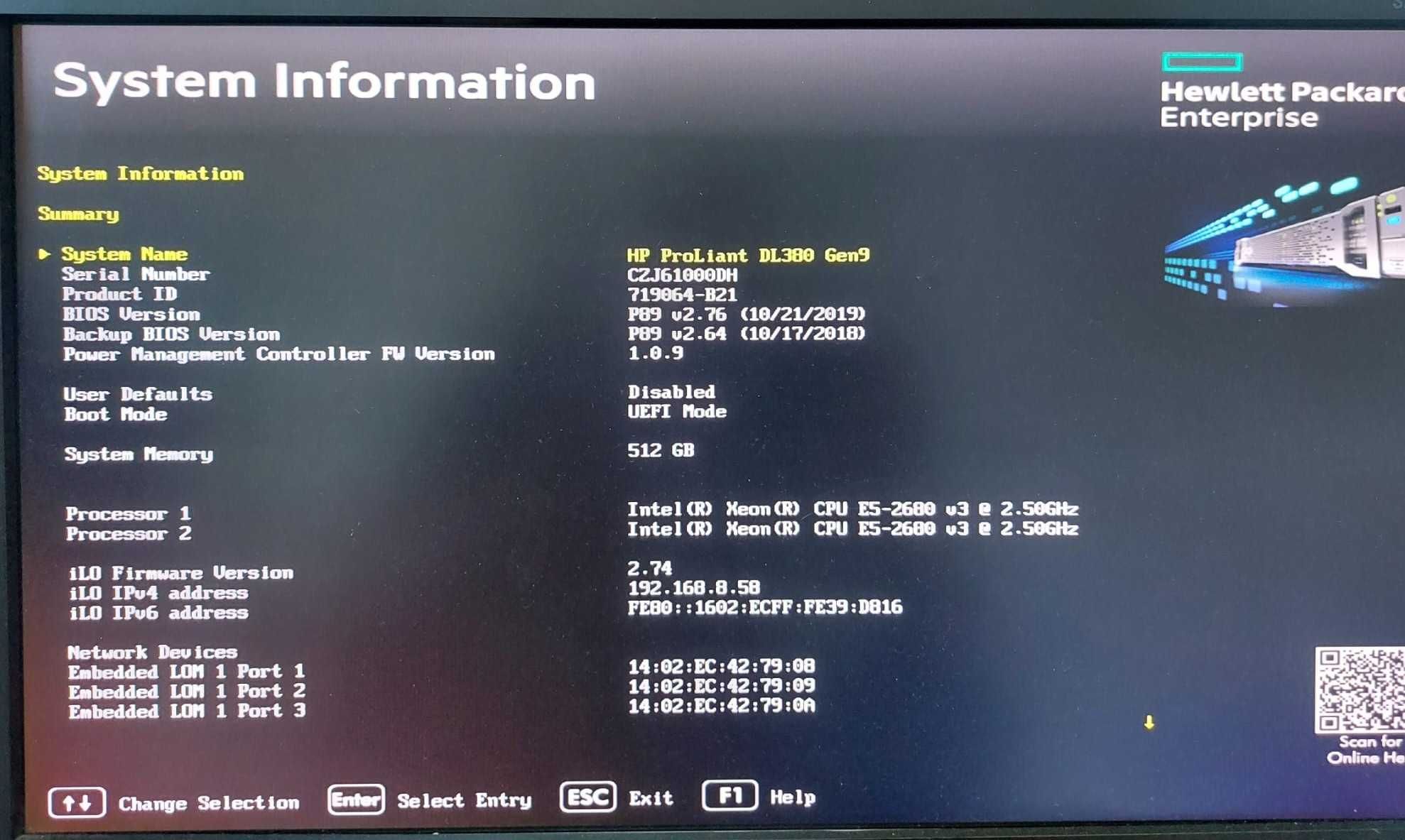 Serwer HP ProLiant DL380 Gen9  2× E5-2680 v3  DDR4 512 GB