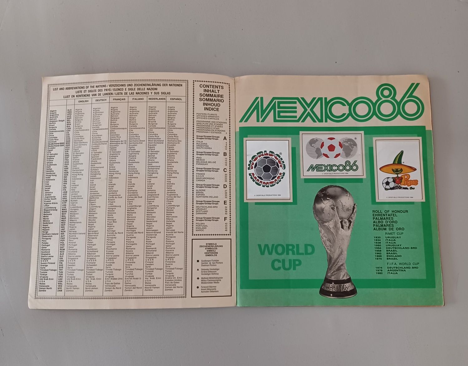 Caderneta cromos México 1986 Panini