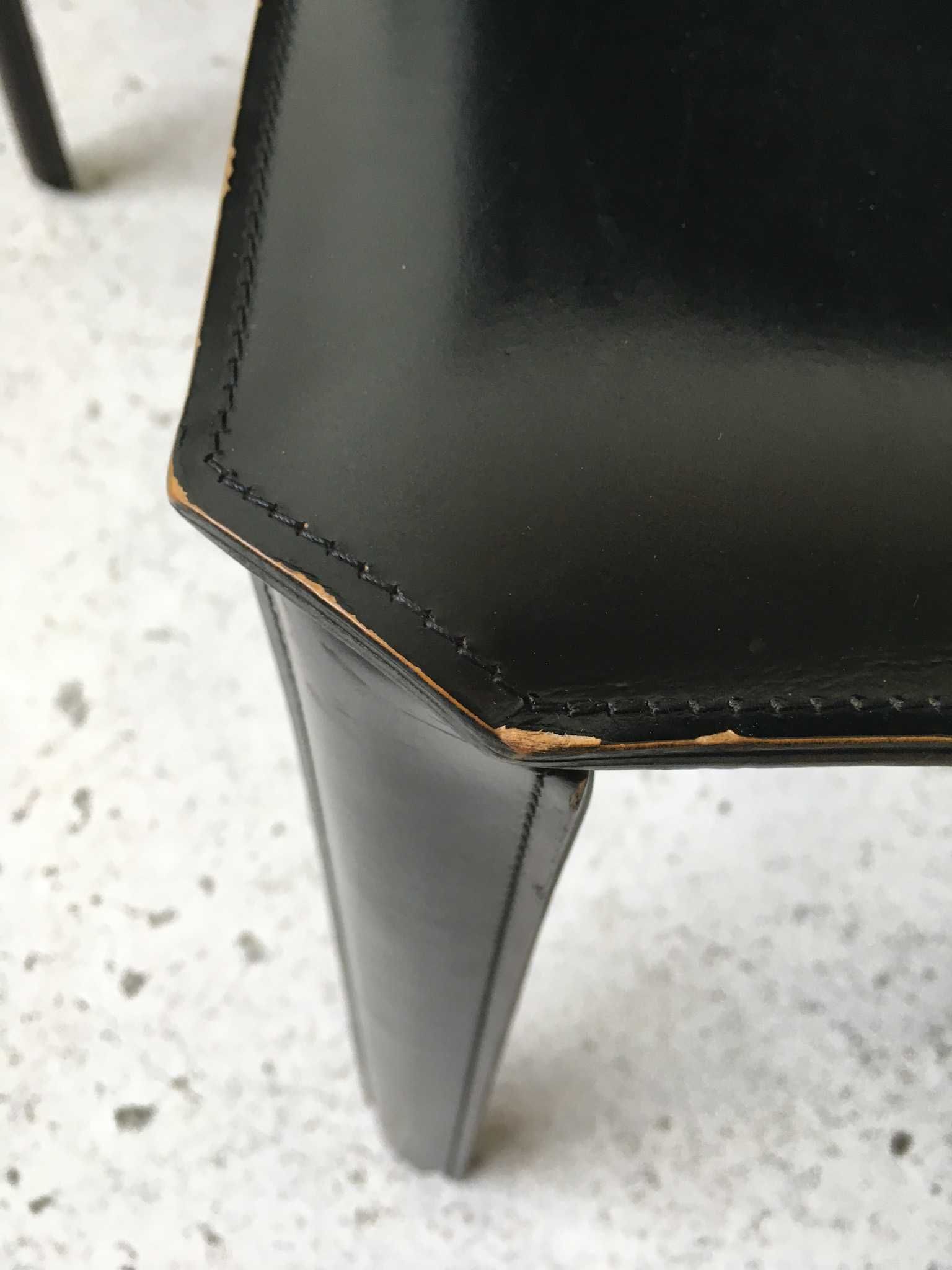 De Couro of Brazil krzesła skóra siodłowa lata 80 vintage design