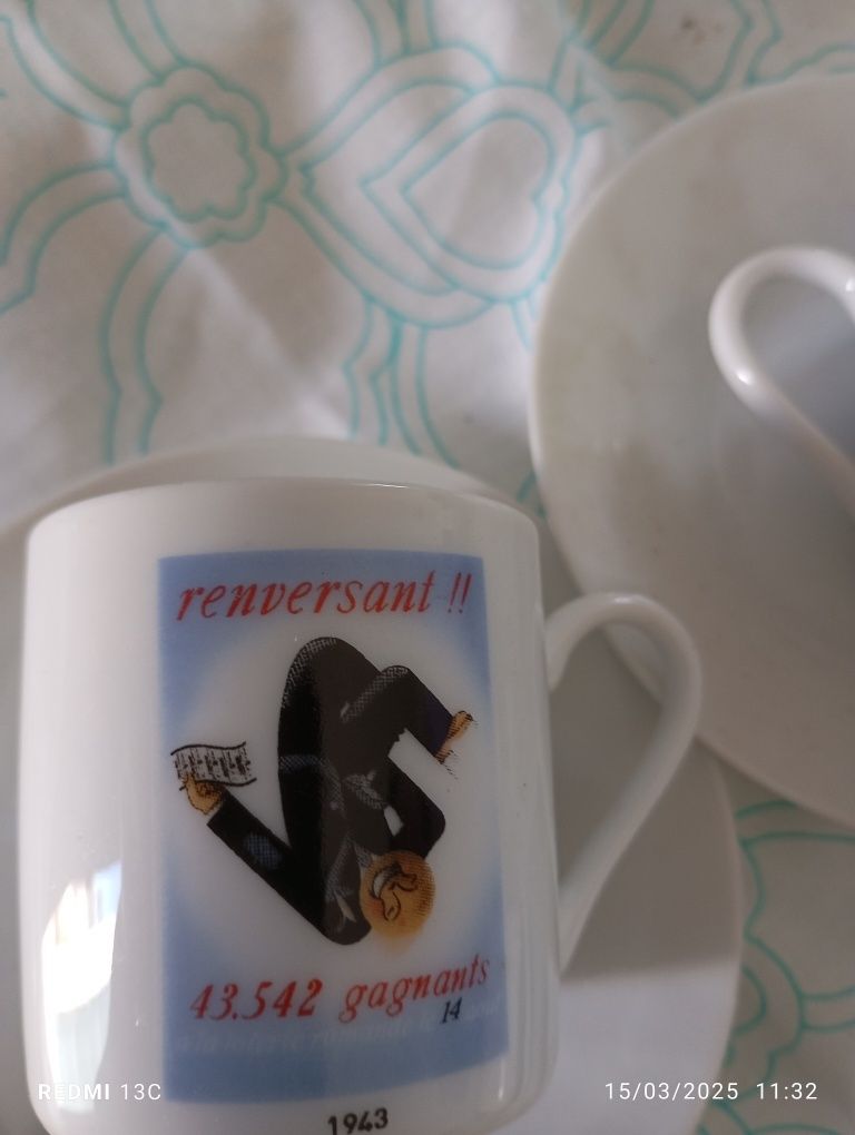 Conjunto de coleção de chávenas  de café francesa