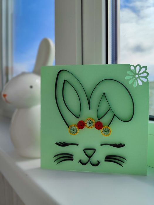 Открытка ручной работы в технике квиллинг