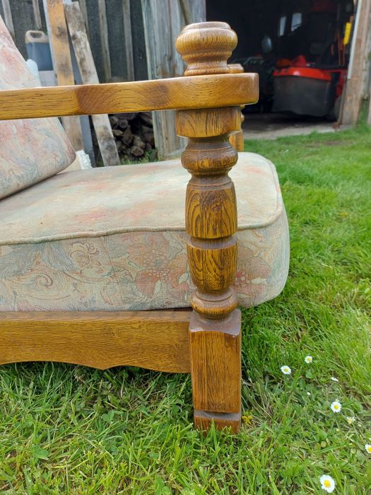 Stylowy Fotel dębowy retro vintage