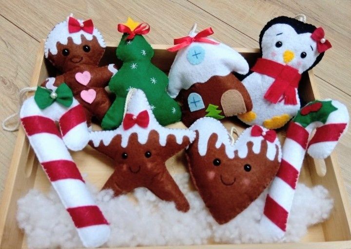 Ozdoby świąteczne z filcu dla dzieci