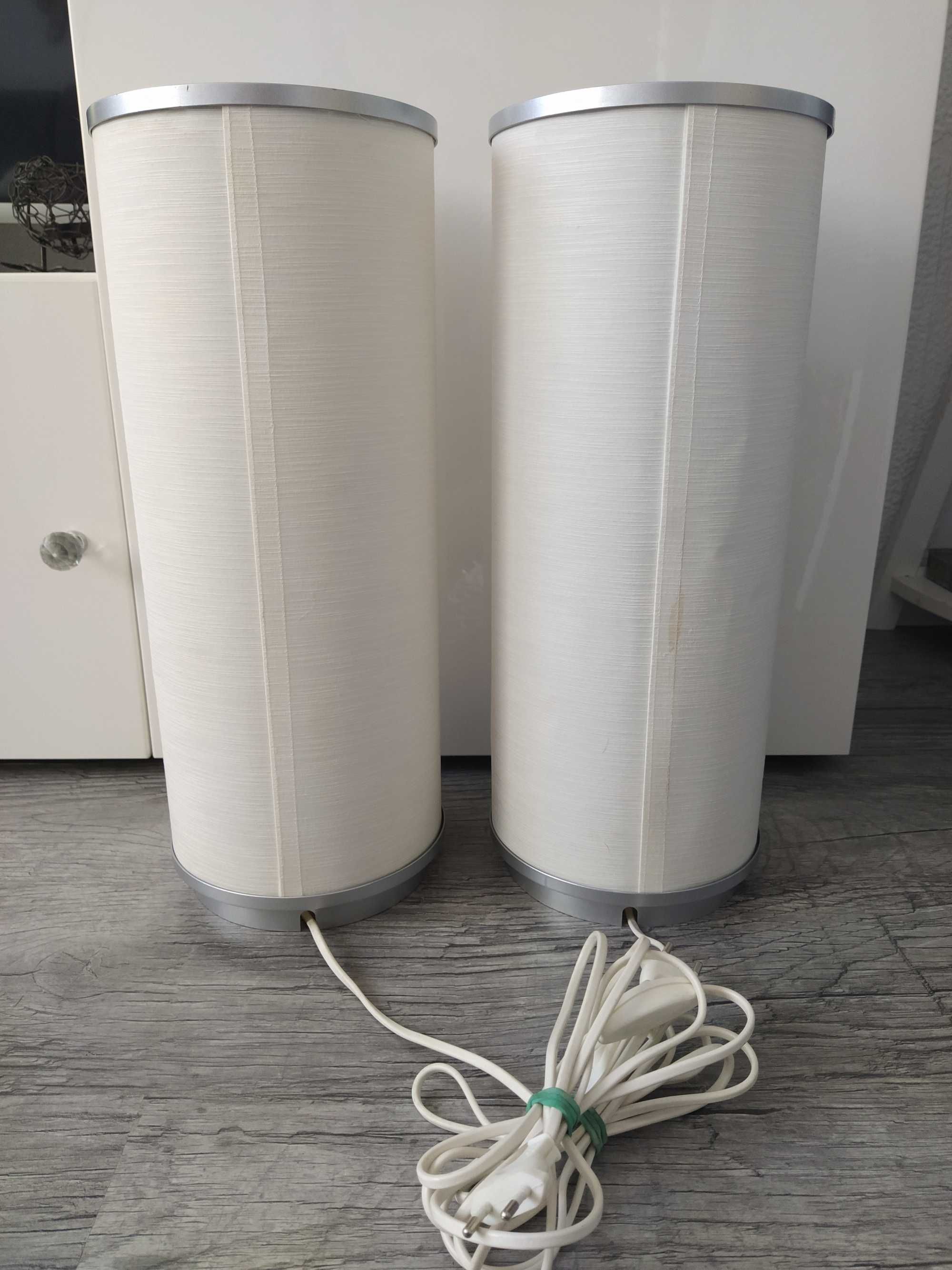 Lampa stołowa biało szara tuba IKEA VIDJA 48cm x 2szt.