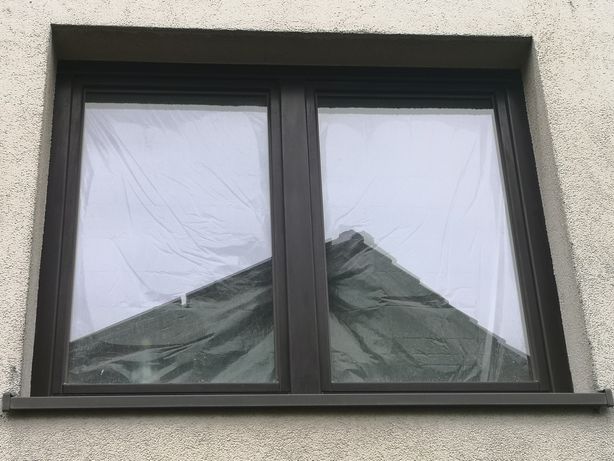 Okno z demontażu urzędowski ciemny brąz