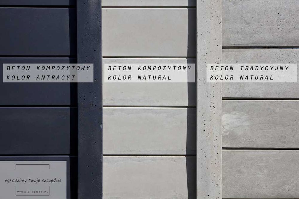 ogrodzenie z betonu kompozytowego wersja dwustronna wys 200cm