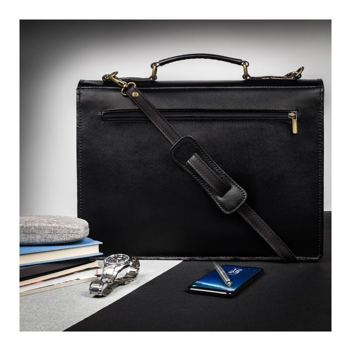 Skórzana klasyczna aktówka teczka męska Paolo Peruzzi N01-BL