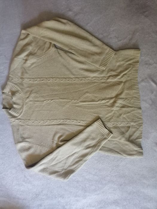 Sweterek sweter damski pleciony beż ecru ml xl