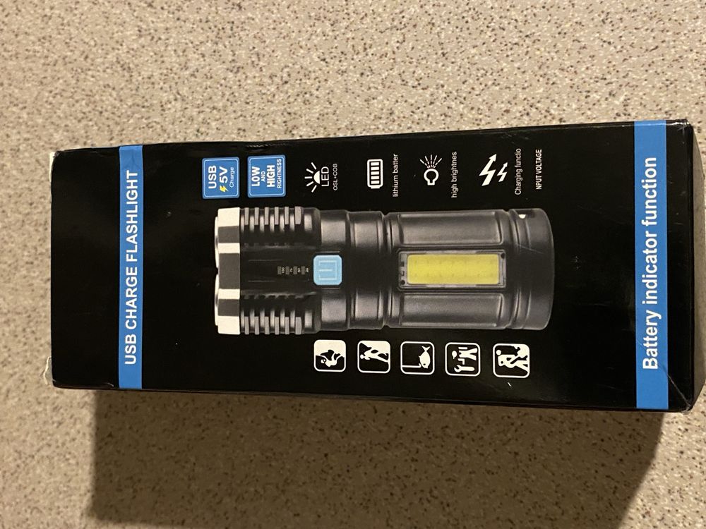 Latarka LED akumultorkowa USB