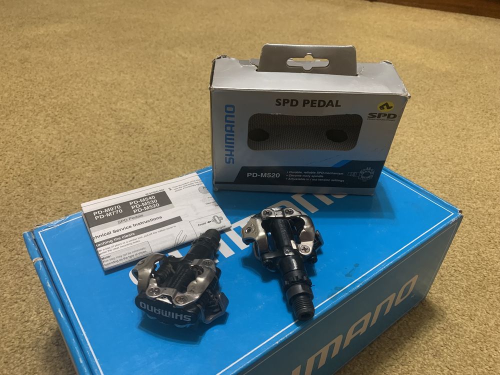 Педали контактные Shimano PD-M520 SPD MTB черные