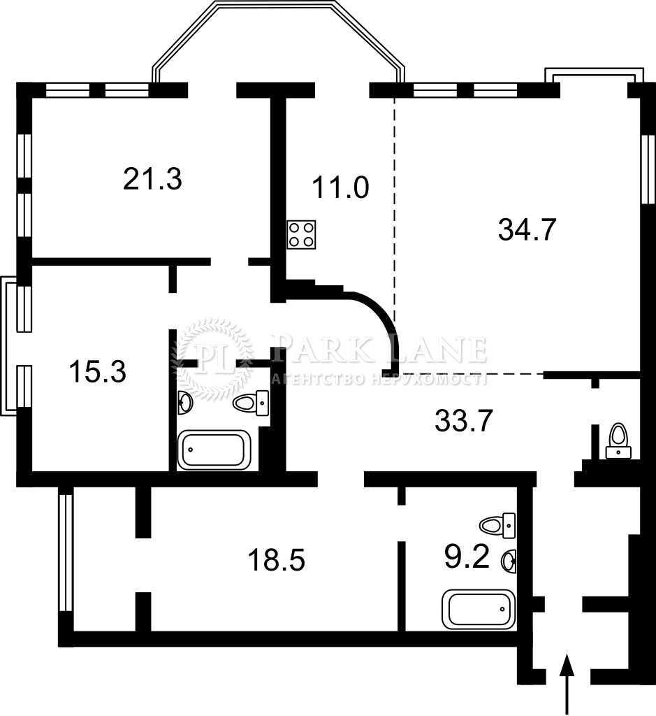 Квартира 165м² з дорогим ремонтом + підземний паркінг. Поділ