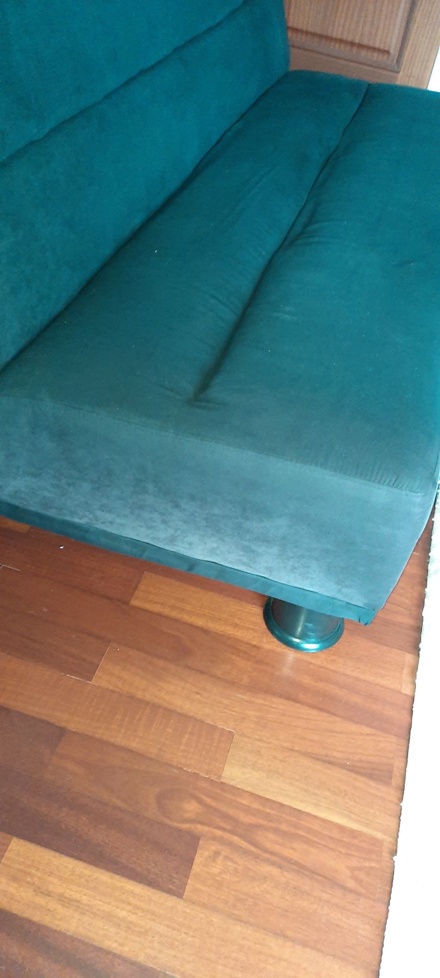 Sofá cama em veludo preto 180cm