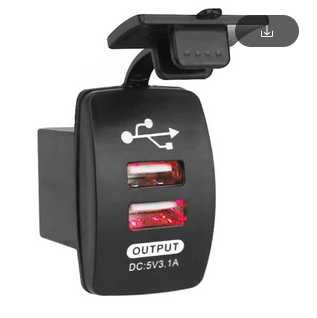 Carregador USB duplo para carro, auto caravana, barcos