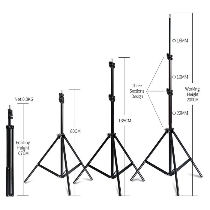 Kit de 2 softbox com 2 tripés Lampada 135w e tripés NOVO