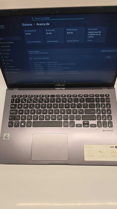Portatil Asus i3 10a geração, 8Gb, 250Gb nvme
