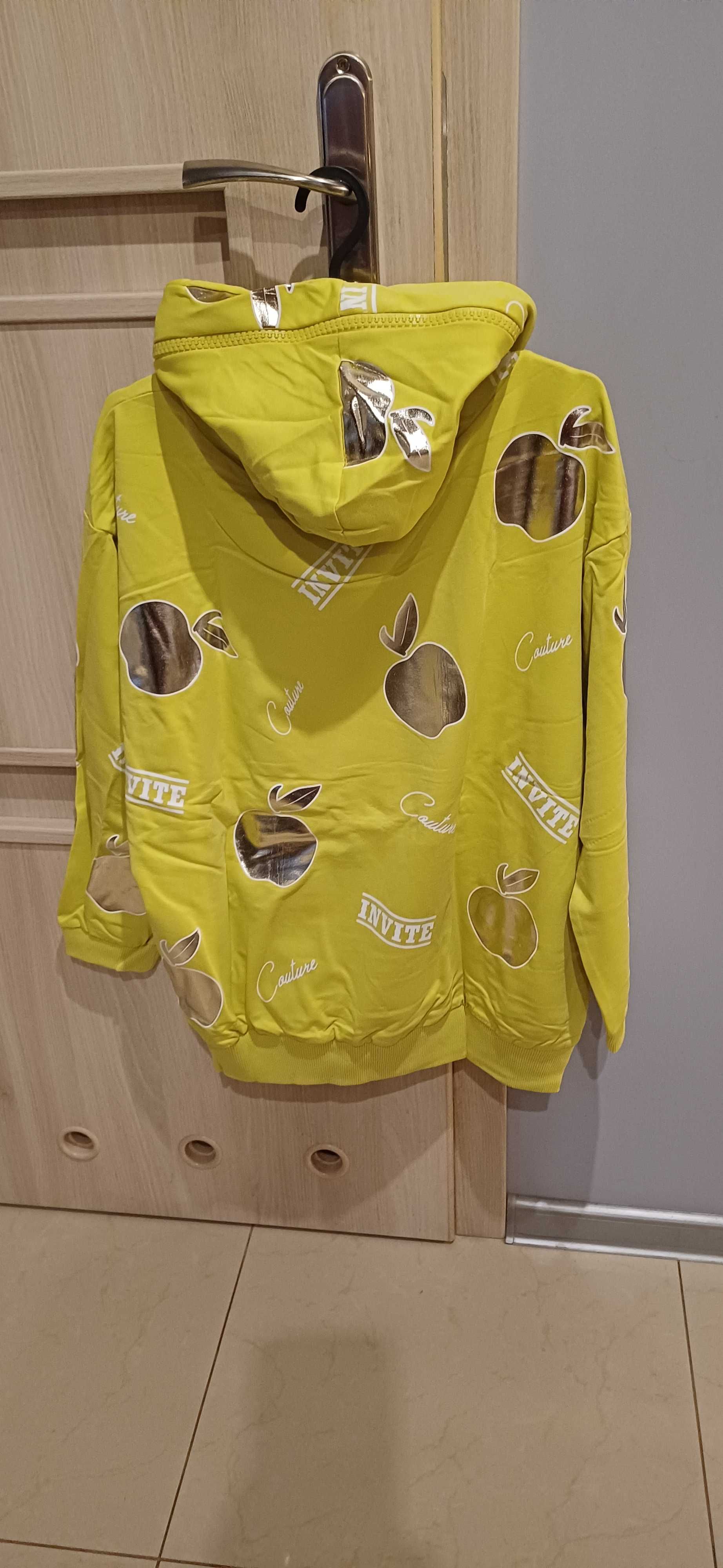 Limonkowa damska bluza z kpturem Megi l/xl
