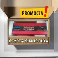 PROMOCJA Przetwornica Samochodowa 12V/230V 3000W CZYSTA SINUSOIDA