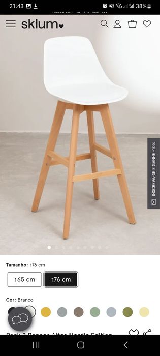 2 Bancos altos estilo nórdico