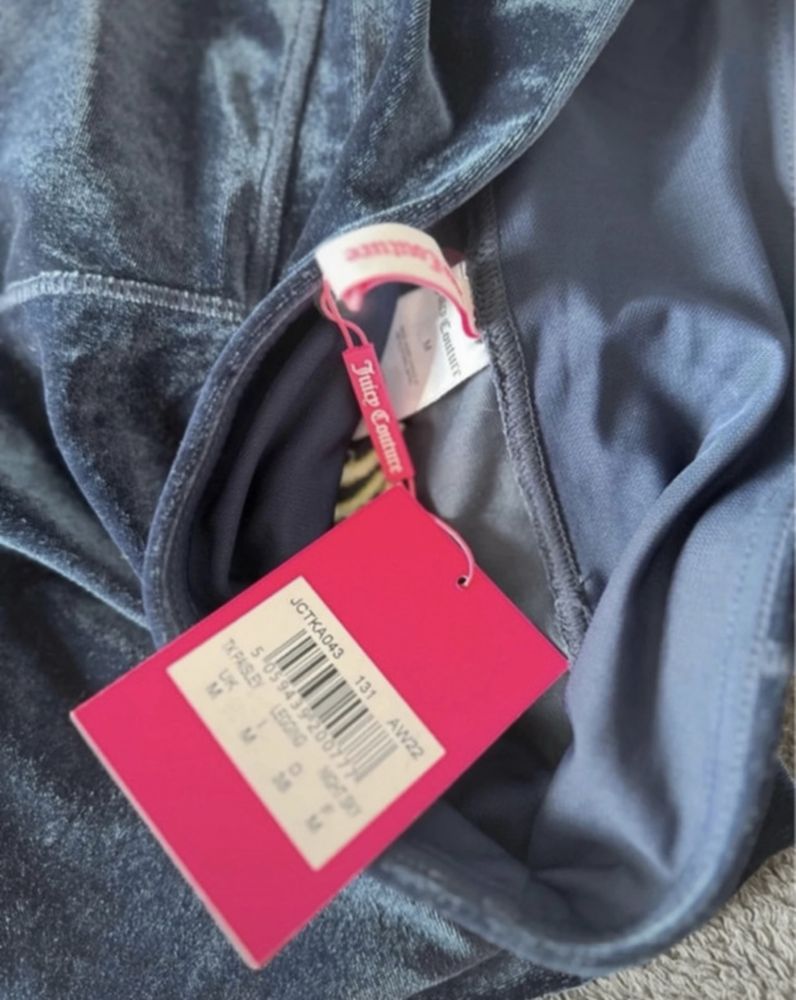 Welurowe legginsy M Juicy Couture granatowe
