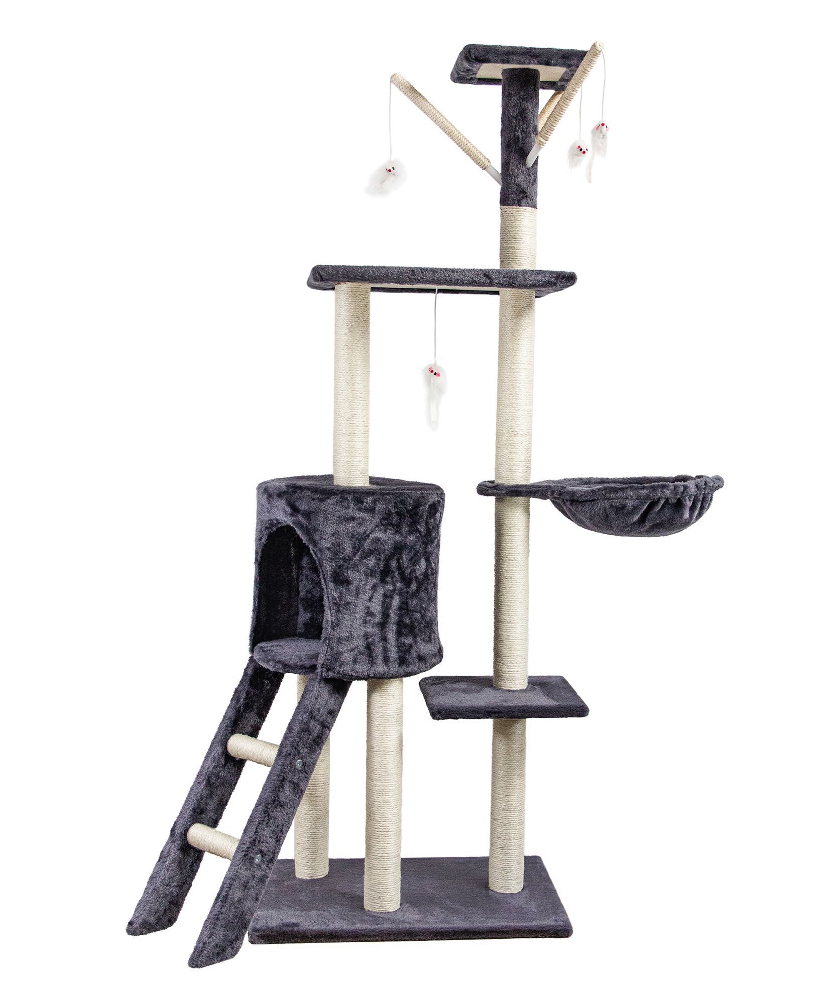 Drapak drzewko dla kota wieża legowisko domek, 5 poziomów, 140 cm