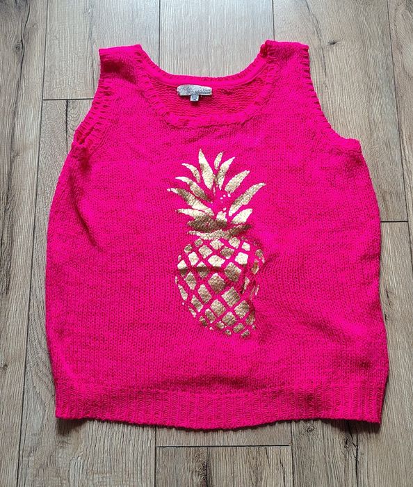 Koszulka sweterek na ramiączkach dziewczęcy ananas 152